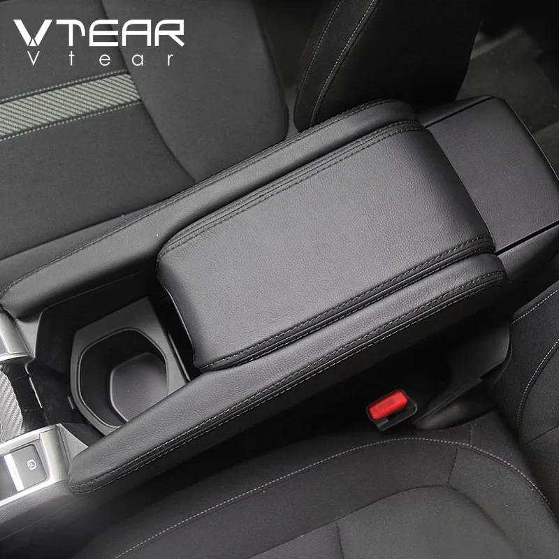 Vtear Car Armrest Cover Center Console Arm Rest Leather Anti-scratch Mat Protection Pad Accessory For Honda Civic 10th 2016-2021