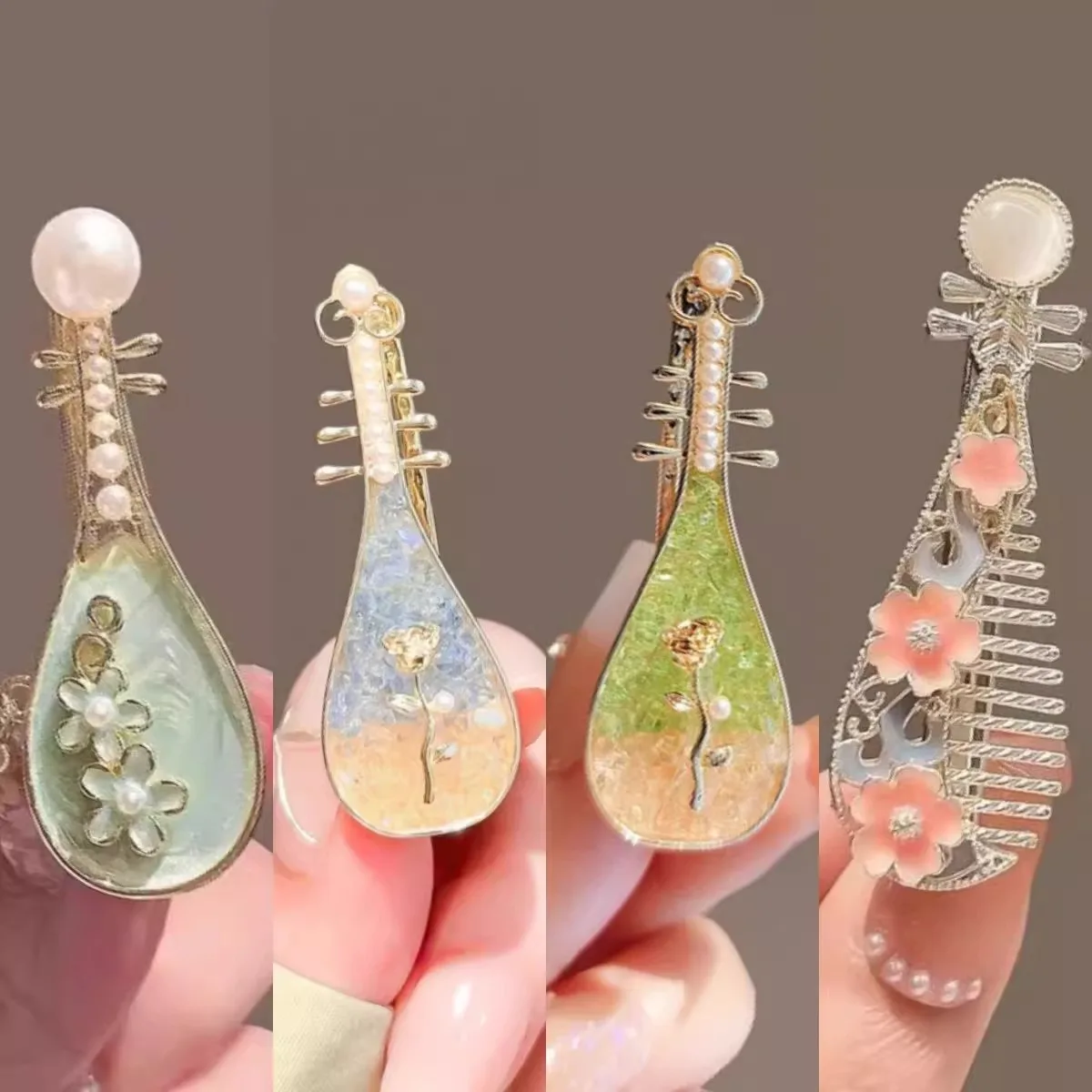 

Chinese Style Pipa Hair Clip Vintage Hairpin for Girl Bangs Clip Ancient Hairpin Headdress Ancient Costume Hair Accessories