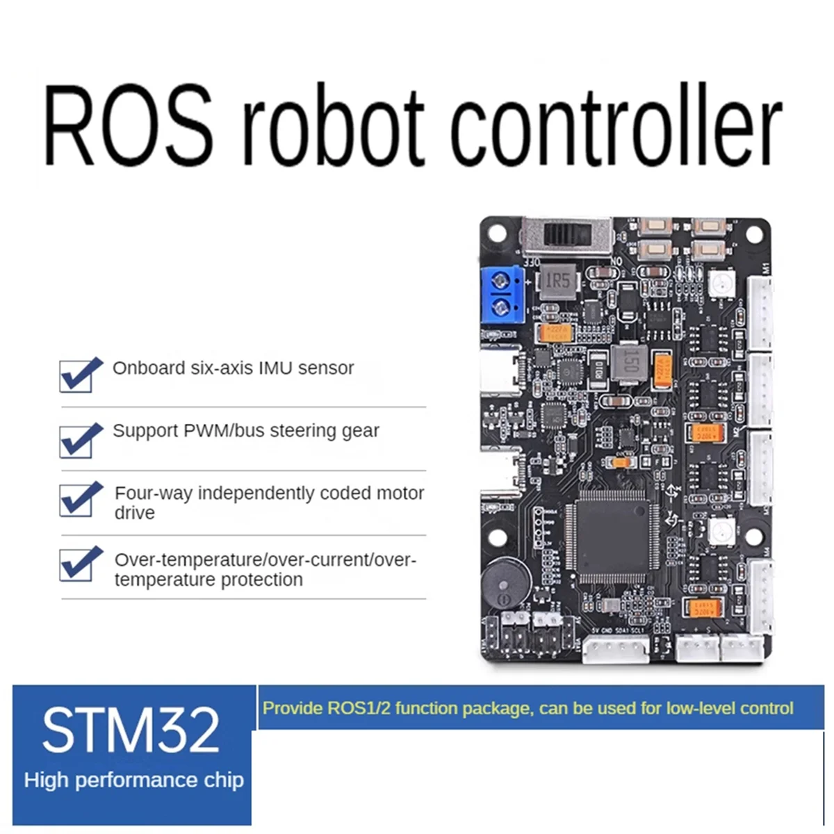 

Контроллер ROS RRC Lite 2025 + STM32 для 5 протоколов мощности, встроенный 4-канальный двигатель IMU, серводвигатель, порты робота