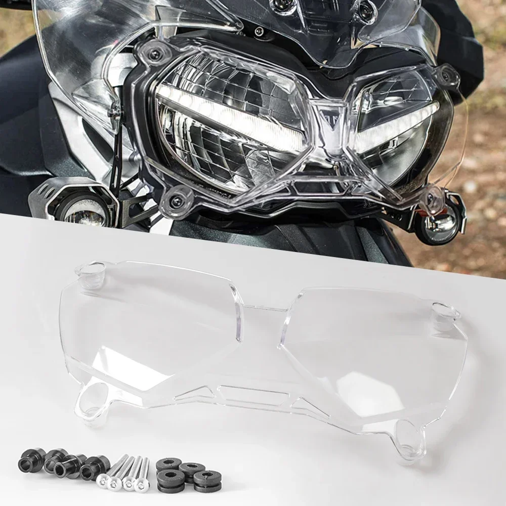 Motorcycle Headlight Cover Protective Guard Headlight Protector Acrylic Fit for Tiger 800 1200 XCX XRX Explorer 1215