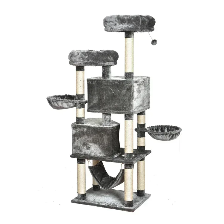 -Condo Climbing Luxurious Designer Modern Cheap Wood Large Cat Playhouse Pet House Scratcher Tree