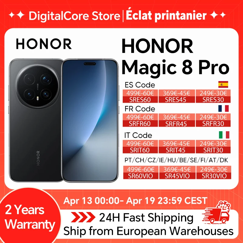 HONOR Magic 8 Pro 5G Global Version Smartphone Snapdragon 8 Elite Gen 5 200MP AIMAGE 6270mAh 100W 6.71''OLED NFC eSIM Honor