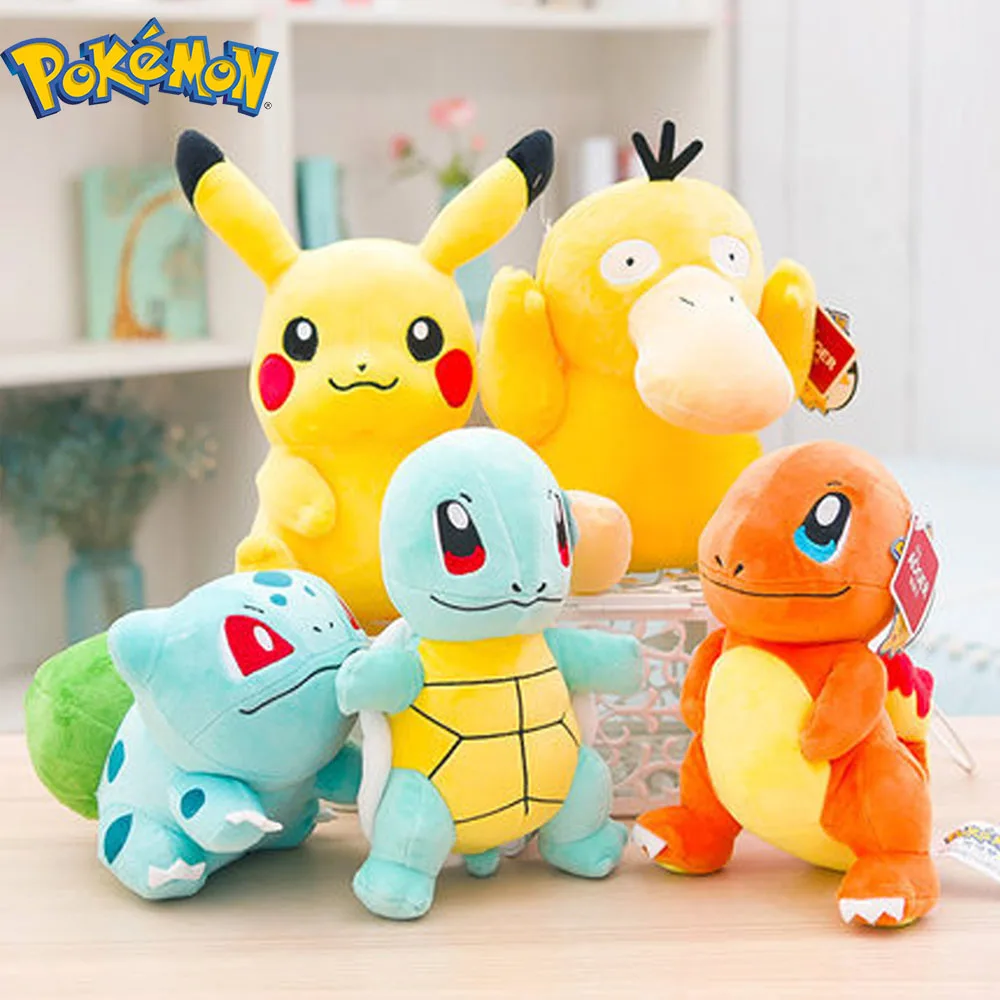 Pokemon Plush Dolls Pikachu Anime Figures Eevee Charmander Squirtle Charizard Bulbasaur Stuffed Plush Toys Decoration Kids Gift