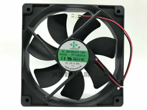 1PC Original POWERYEAR PY-1225H12S 12V 0.35A 12CM 12025 cooling fan 2 wire 120mm