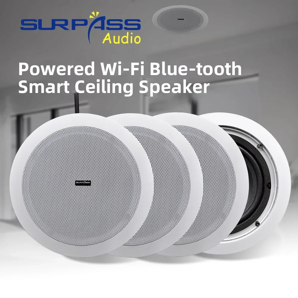 

4PCS WiFi Stereo Ceiling Speaker Kit 4x30W Wall Mounted Home Theater Audio Background Music System Audio Loudspeaker Bluetooth