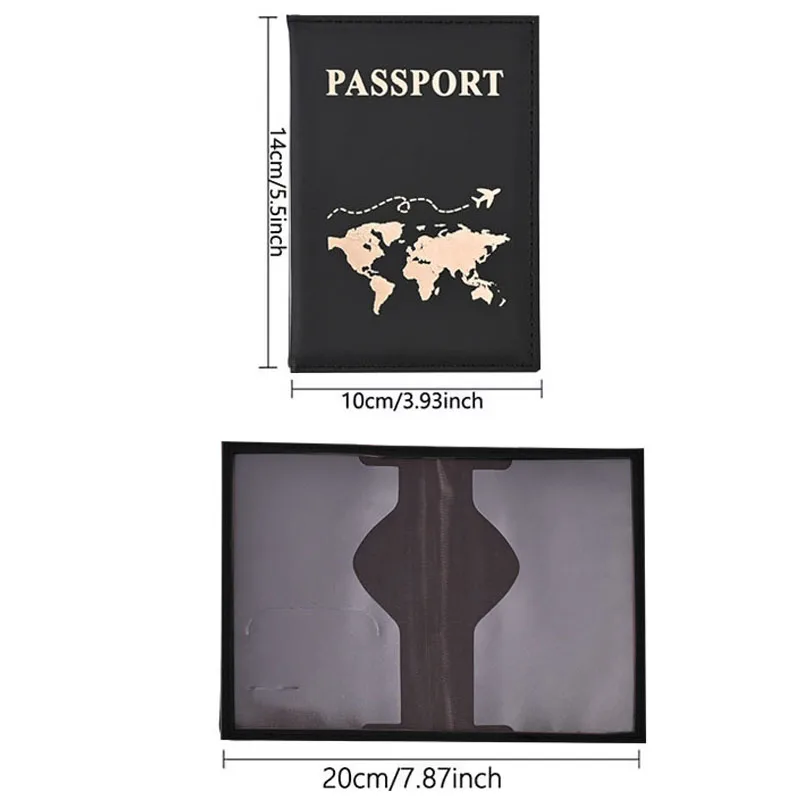 Fashion Passport Protective Cover World Pattern Travel Passport Holder Wallet Gift PU Leather Card Case Cover Unisex Storage Bag