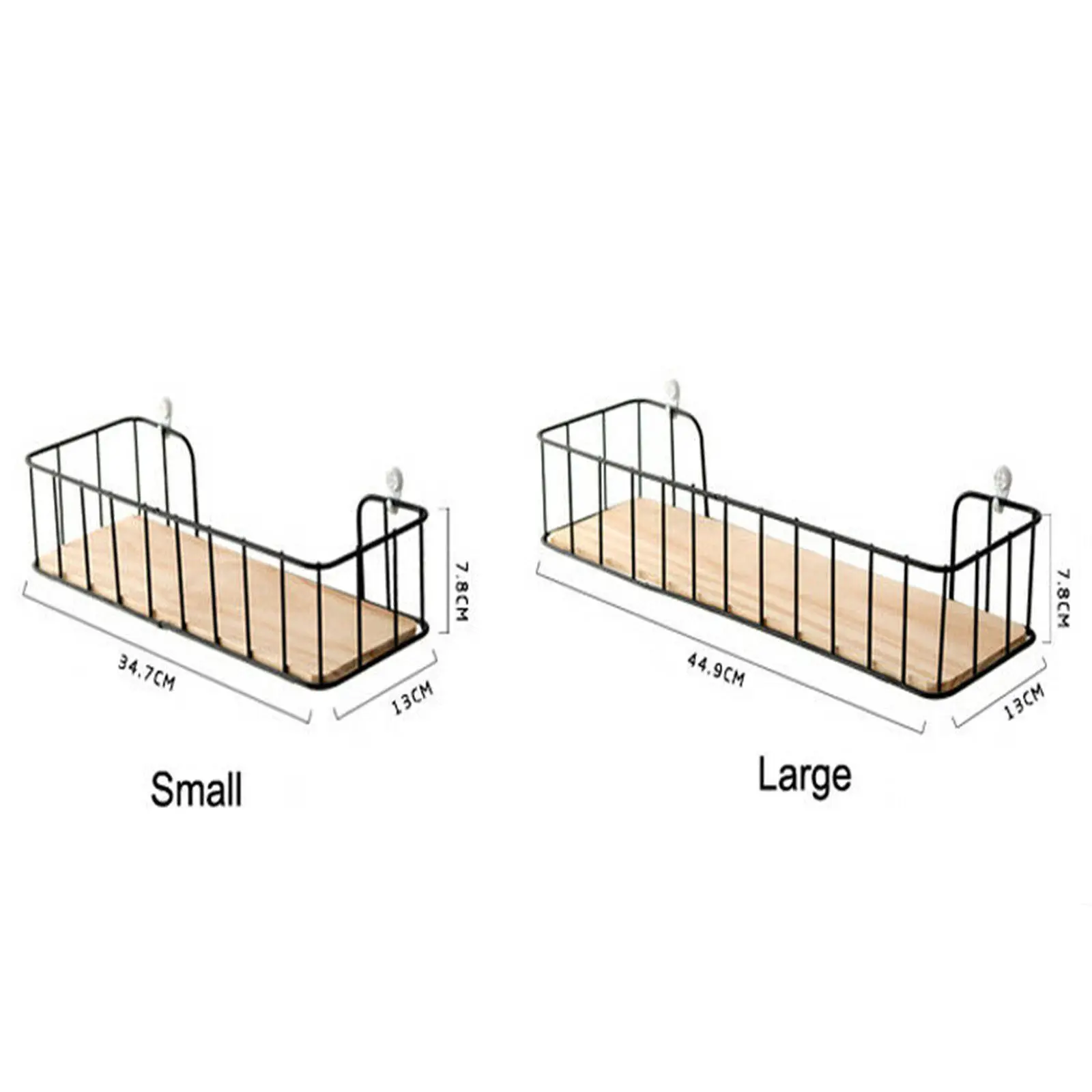 2Pcs Iron Floating Wall Shelf No Drill Storage Rack for Bathroom Kitchen Living Room Home Organizer Wall Mounted Space Saving
