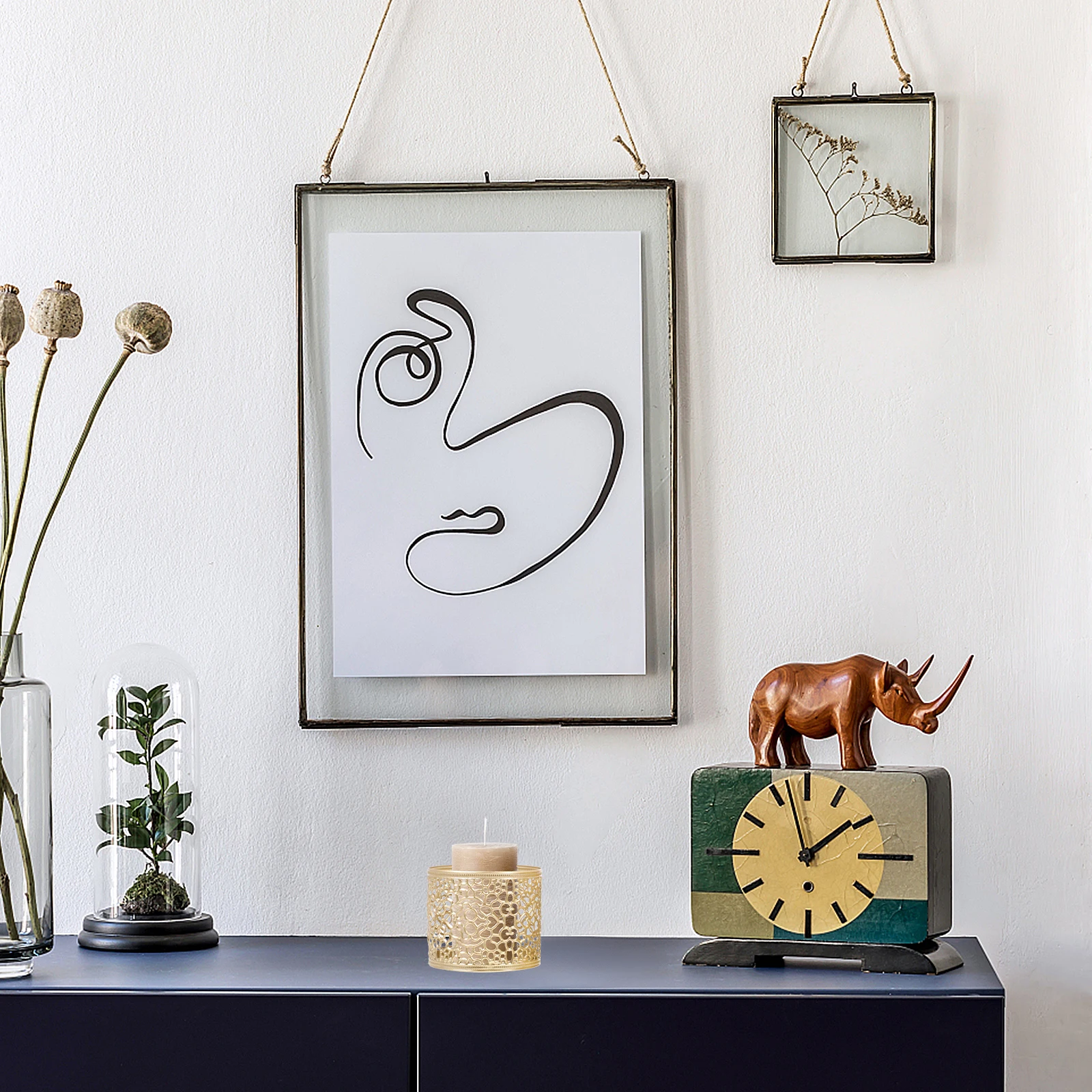 

3Pcs Candlestick Decor Vintage Hollow-Out Iron Art Holder Home Table Decor Exquisite Workmanship Smooth Surface