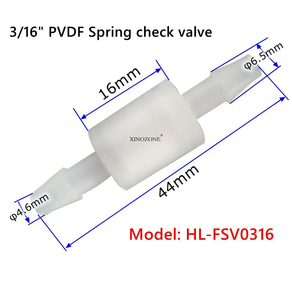 PVDF-válvula de retención de resorte de 1/8 \