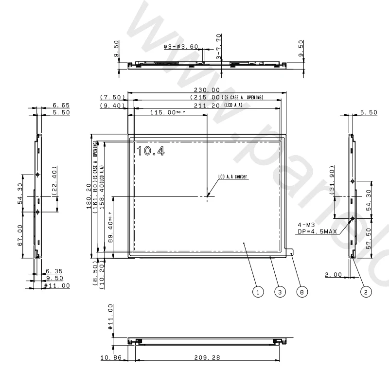 

Ortustech COM104T9M12ESS 10.4 Inch Flat Rectangle 800(RGB)×600 Resolution Industrial Display Replacement