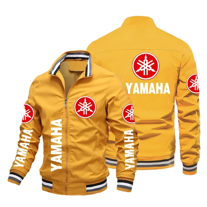 Men\'s Yamaha Logo Print Motorcycle Jacket Casual Trendy Custom Racing Team Clothes Oversized Jacket Sportswear Men Clothing Coat