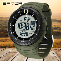 SANDA New 6256 Men's Electronic Watch Large Dial Outdoor Waterproof Watch Night Light Alarm Clock Multifunctional Watch 2025