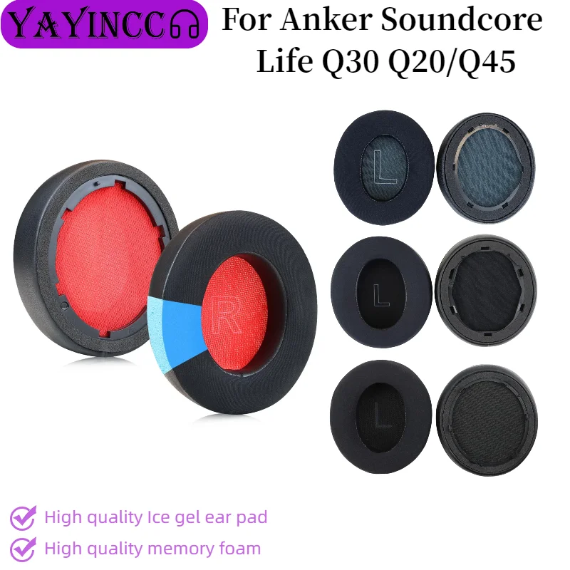 

New Arrivals Replacement Covers Headphone Foam For Anker Soundcore Life Q30 Q20/Q45 Headset Ice gel Ear pads Cushion