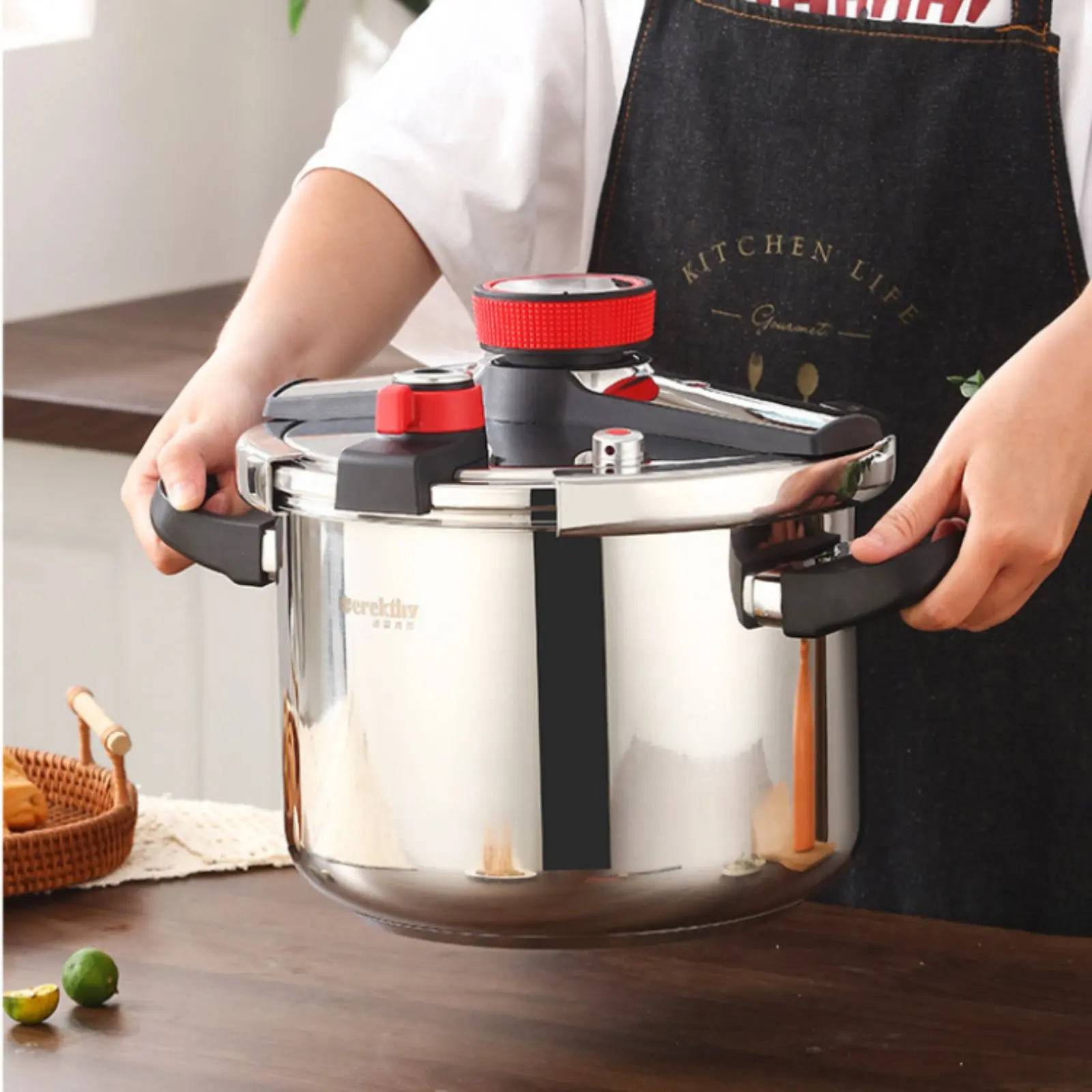 

Скороварка из нержавеющей стали с защитой от давления, для быстрого приготовления, с эргономичными ручками, кухонная утварь