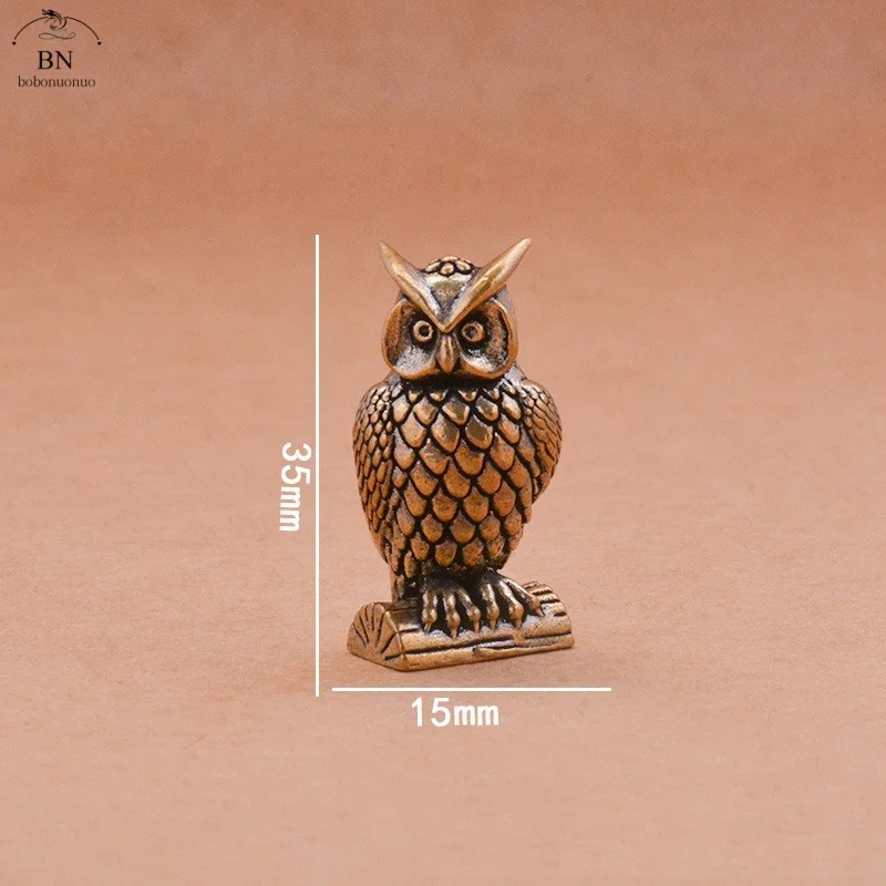 Brass Owl Ornament Handmade Boho Decor Creative Figurine Small Desk Decorations Unique Gift for Home Luxury Decor Home Decor