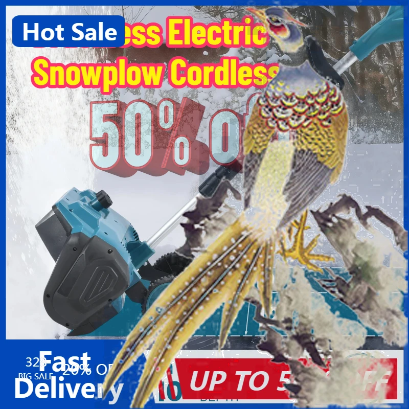 

【Fast Delivery】1000W Brushless Electric Snowplow Cordless Rechargeable Road Yard Snow Clearing Power Tools For 18V Battery Pin
