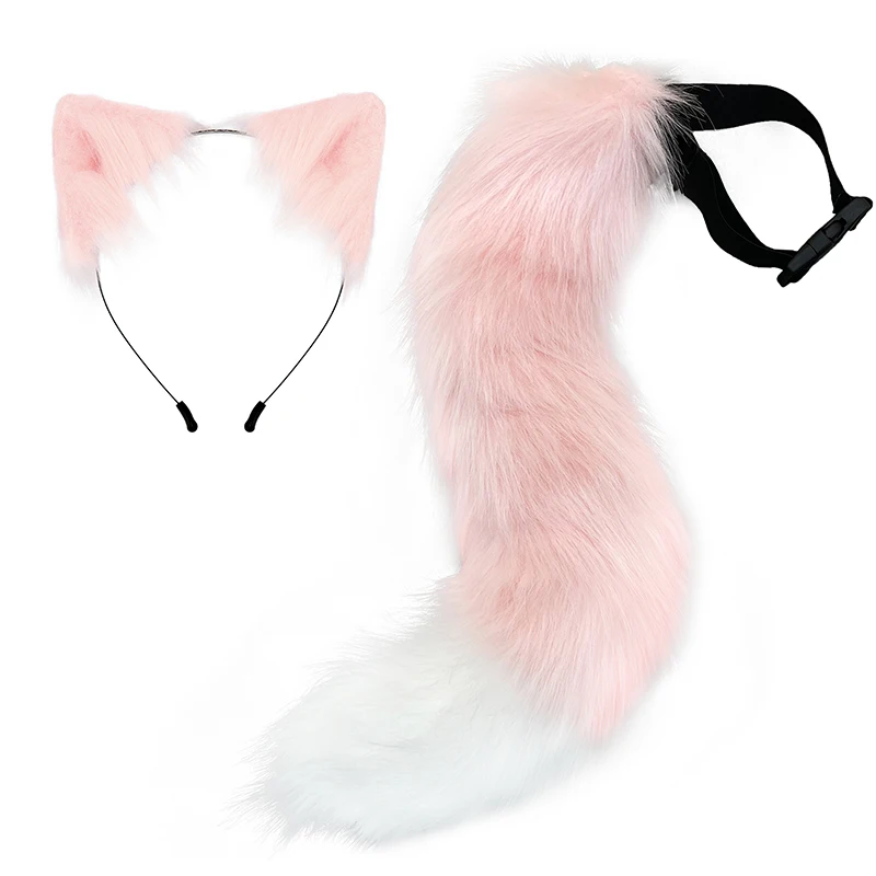 Neue Halloween-Party einstellbare Simulation Fuchs Schwanz Plüsch Fuchs Ohren Haarband Cosplay Anime Ausstellung Dress Up Zubehör – Detail 5