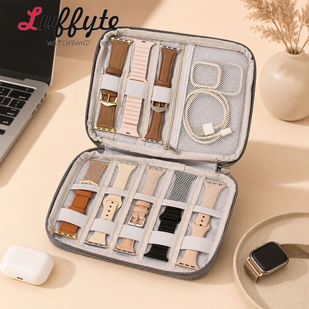 Watch Band Storage Bag Watchbands Storage Case Smart Watch Straps Data Cable Travel Organizer Bags