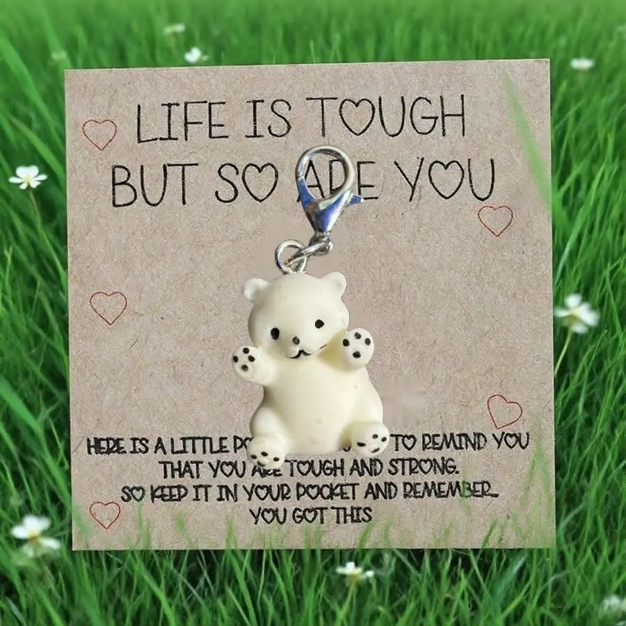 1-100pcs  Cute Mini Colorful Resin  Inspirational Animal Themed Appreciation Gifts Assorted Resin Figurines with Note Cards Love