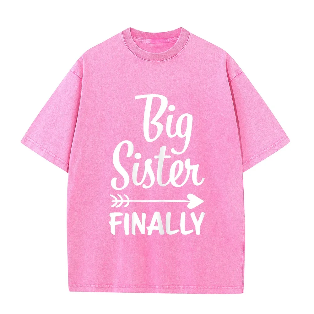 Cute Design Big Sister Finally Kids T-Shirt Unisex T Shirt Heren Футболка Shirts Męski Casual Tee Anniversary Men Summer Tops