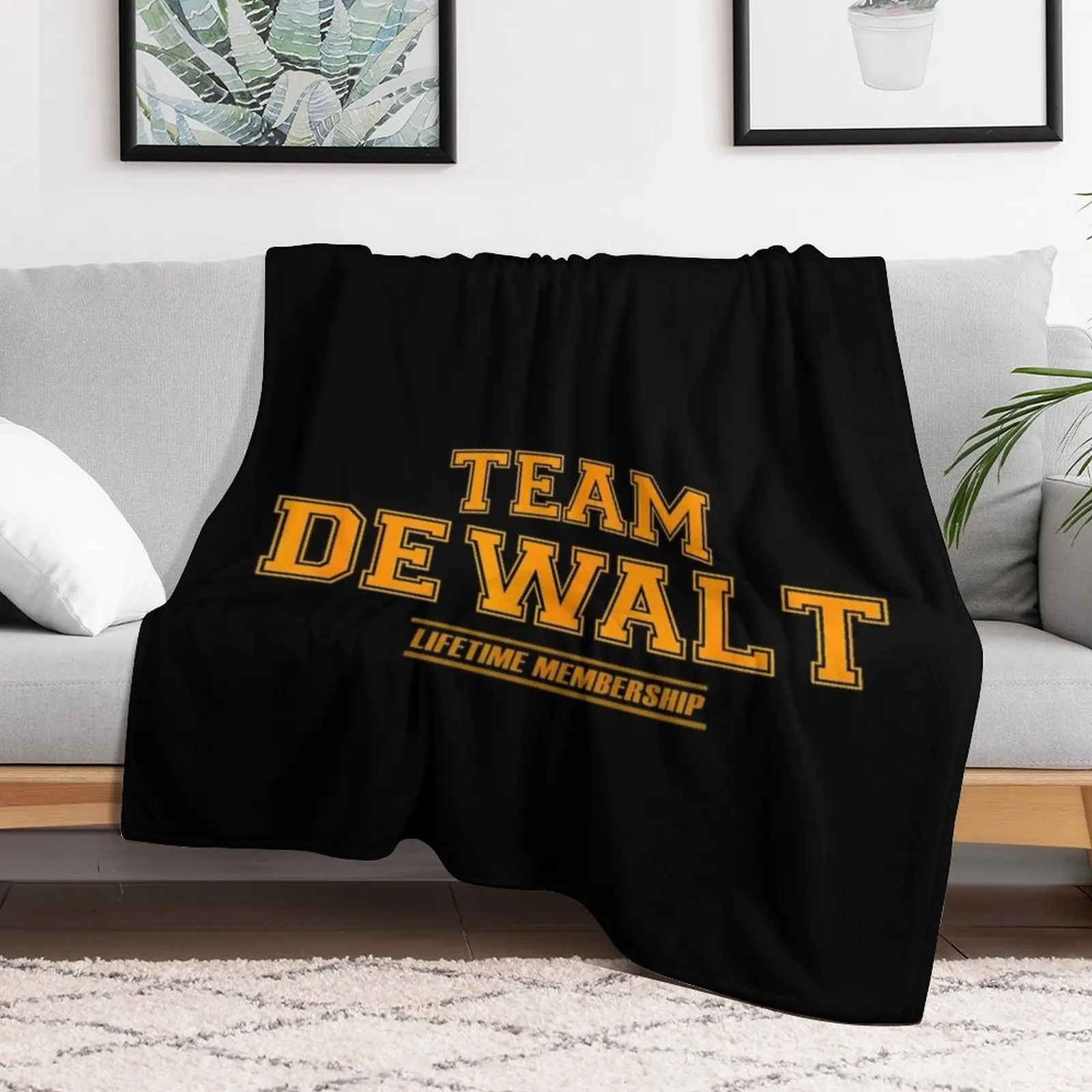 life time membership team dewalt Throw Blanket Travel Retros Plush Blankets