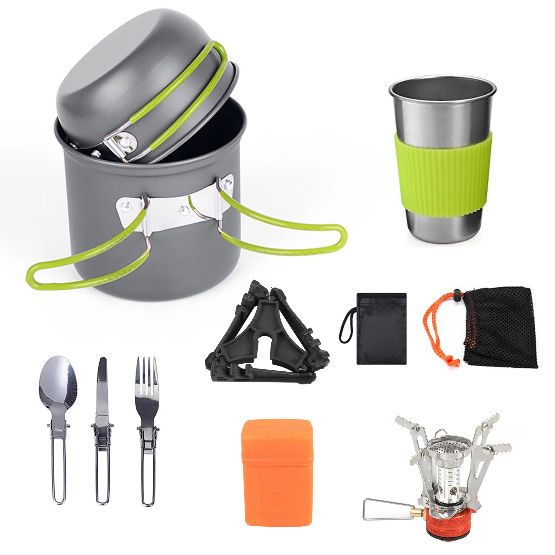 

Camping cookware, outdoor pan set, tourist dishes, melon, kitchen equipment, trekking utensils, picnic, travel