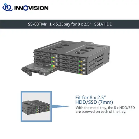 2.5" 8-Bay SATA Hard Drive Enclosure SAS Hard Drive Tray-less Rackmount Array Cabinet