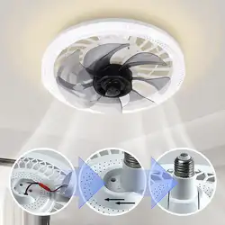 2-in-1 Mute Adjustable Fan Light with Remote Control for Bedroom  LED reversible blade timing and remote control