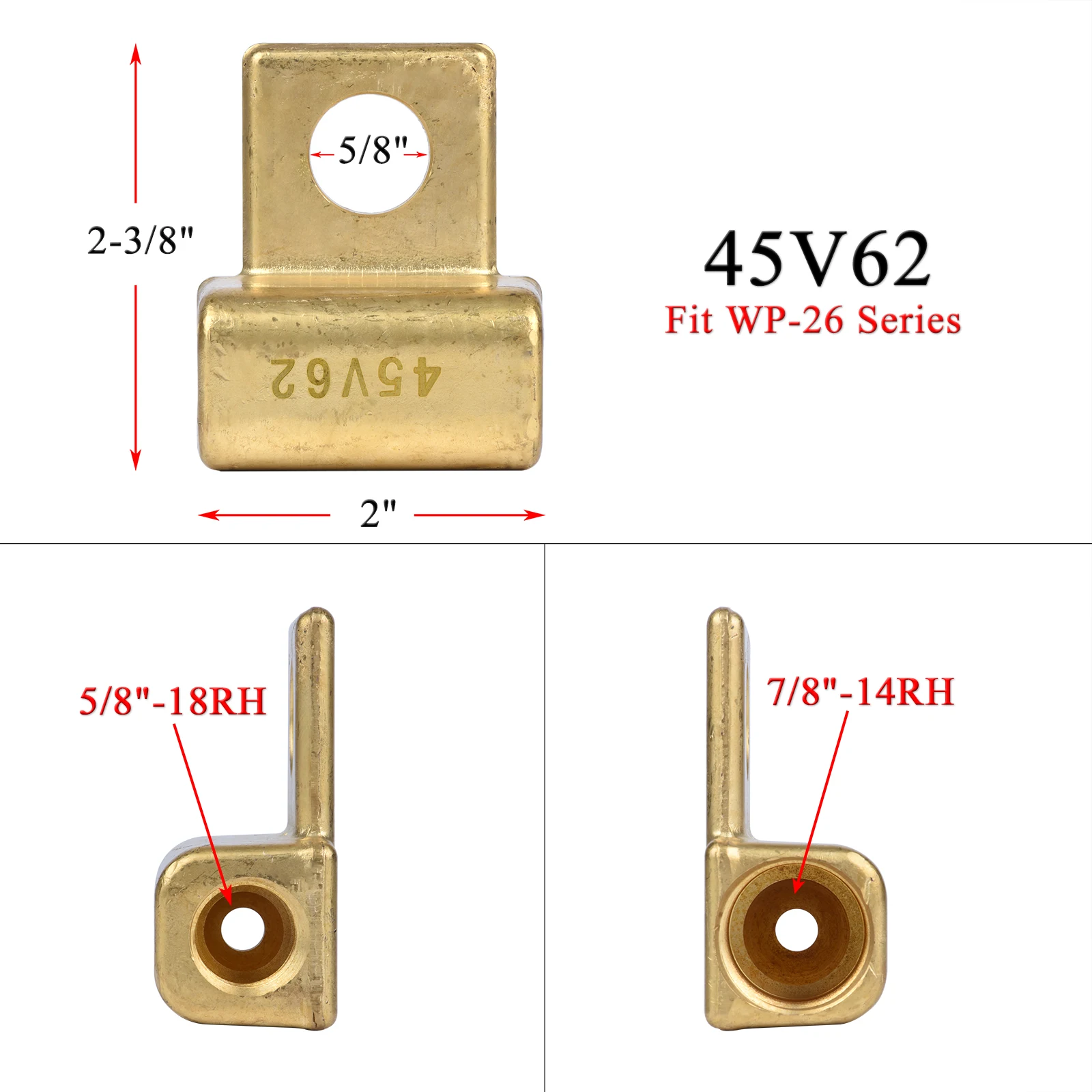 105Z57 45V11 45V62 3/8 "5/8" 7/8 "Power Cable Adapter Ons Stijl Connector Fit Tig Lastoorts Wp 9/17/18/20/26