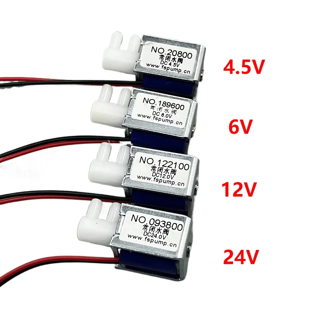 

4.5V 6V 12V 24V Tiny Solenoid Normally Closed N/C Flow Control 5V pump pressure regulator