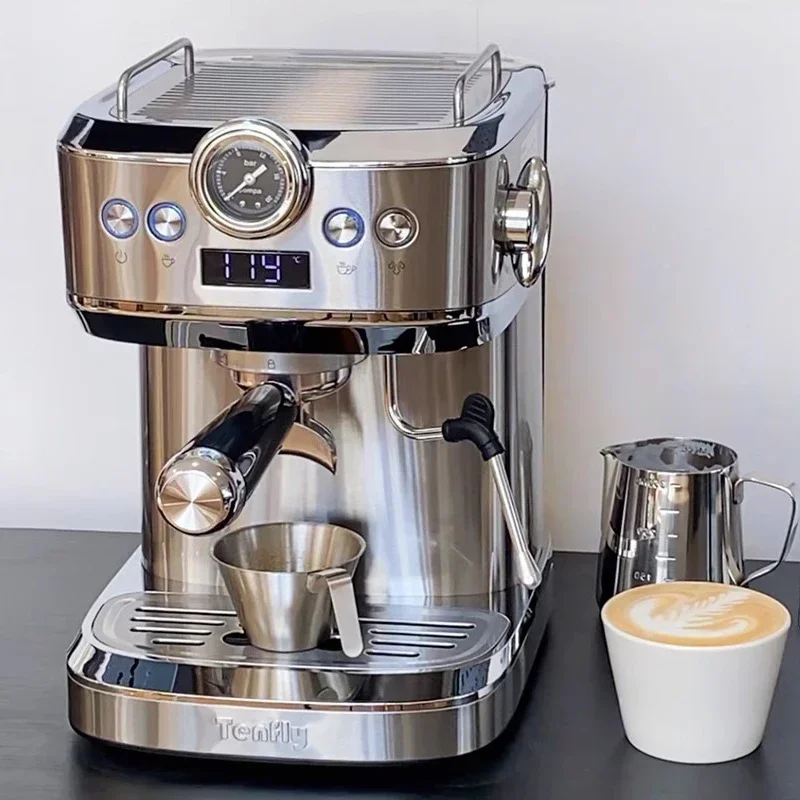 Household Espresso Machine 20Bar Coffee Maker Espresso Retro Semi-automatic Steam Milk Frother Coffee Machine