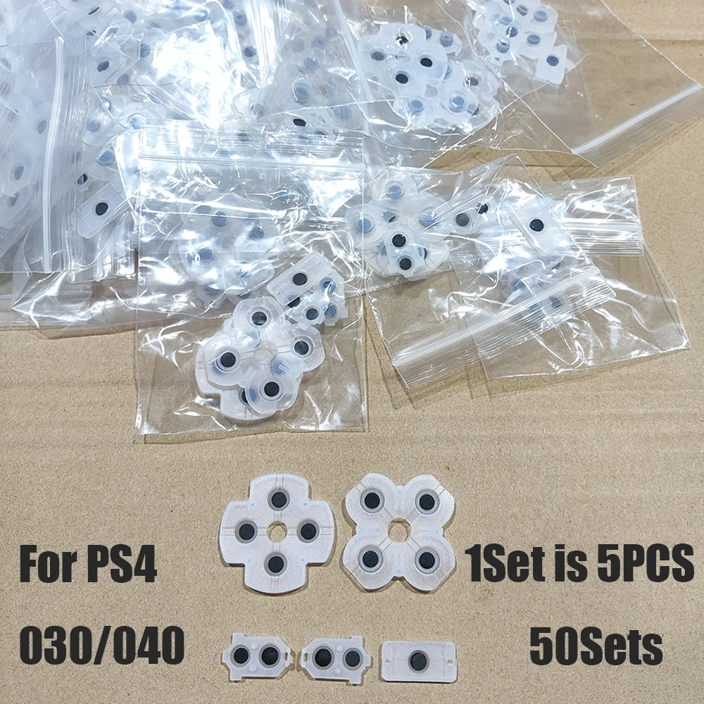 50-セット交換用導電性ゴムパッド-ps4-コントローラ用シリコンボタンジョイスティックパッド-jdm-010-030-040-050-修理部品