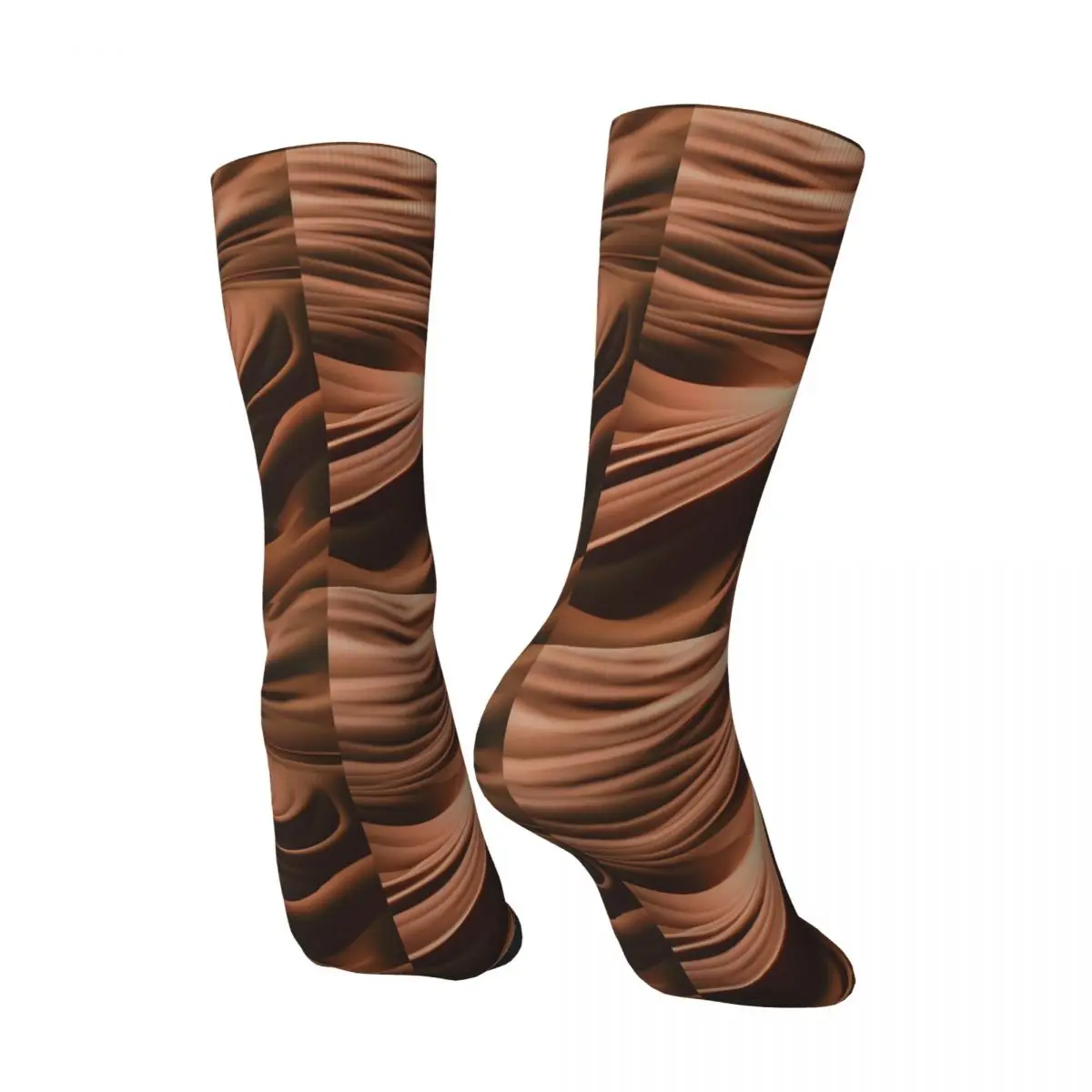 Rich Chocolate Swirls Of Fudge Abstract Art Stockings Men Socks Retro Socks Spring Climbing Anti Bacterial Socks Birthday Gift