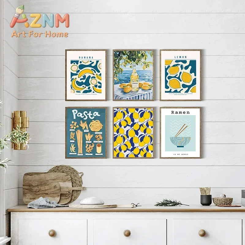 Retro Food Coffee Bread Poster Prints Canvas Print Wall Art Decorative Painting Home Décor for Bedroom Kitchen Dining Room