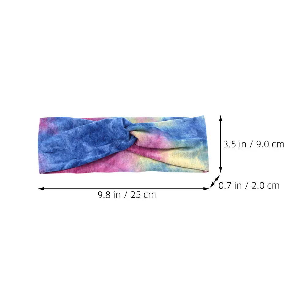4Pcs Soft Wide Sports Headbands Women Tie-Dye Sweatband Set Yoga Running Gym Workout Fitness Athletic Headband Sweat Resistant