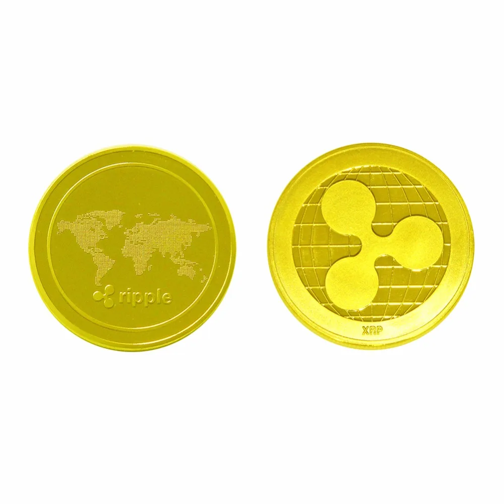 Gold/Silver-Plated Ripple Coin Commemorative Round XRP Ripple Crypto Currency Plated Coin Collectible BitCoin Art Collection