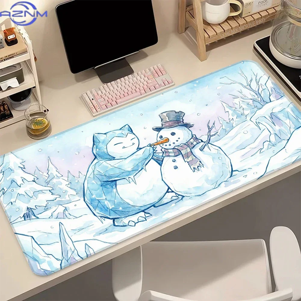 Watercolor Anime Fat Creature Wearing Straw Hat Fishing By River Print Mouse Pad Rubber Non Slip Desk Mat For Gaming Office Lapt