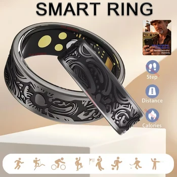 2025 New Smart Ring Men Women, Heart Rate Blood Oxygen, Blood Pressure Monitor, IP68 Water