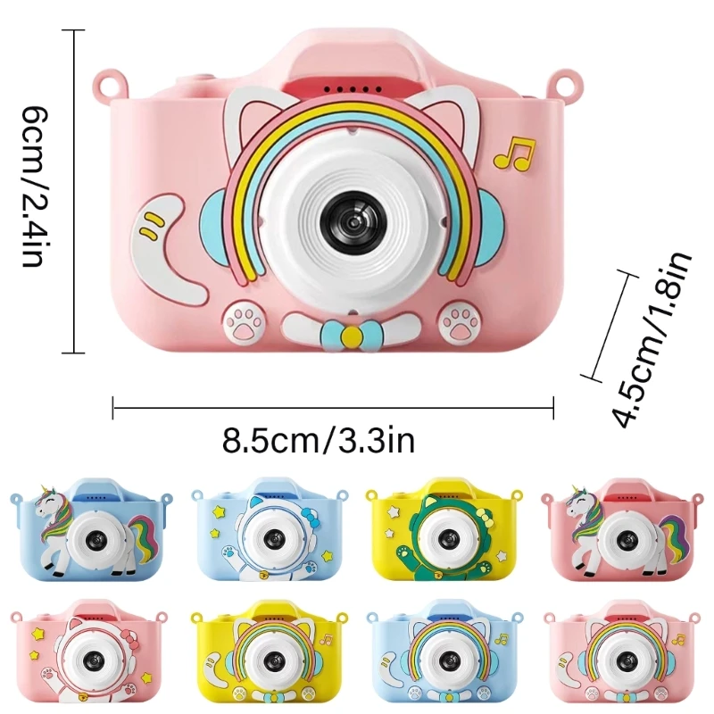 Fotocamera digitale per bambini a doppia lente per cartoni animati Videoregistratore ad definizione Fotocamera trasferibile