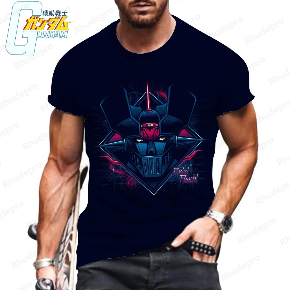 Camiseta Gundam de alta qualidade masculina, Tops de Harajuku, Streetwear Anime Gundam, Roupa Nova, Summer Essentials, 5XL, Y2K, HD Print, 2022