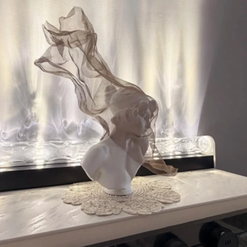 Resin Statues Retro Gauze-Girl Humanoid Sculptures Nordic Region Luxury Art Statues Living Room Entrance Hall Decoration Crafts