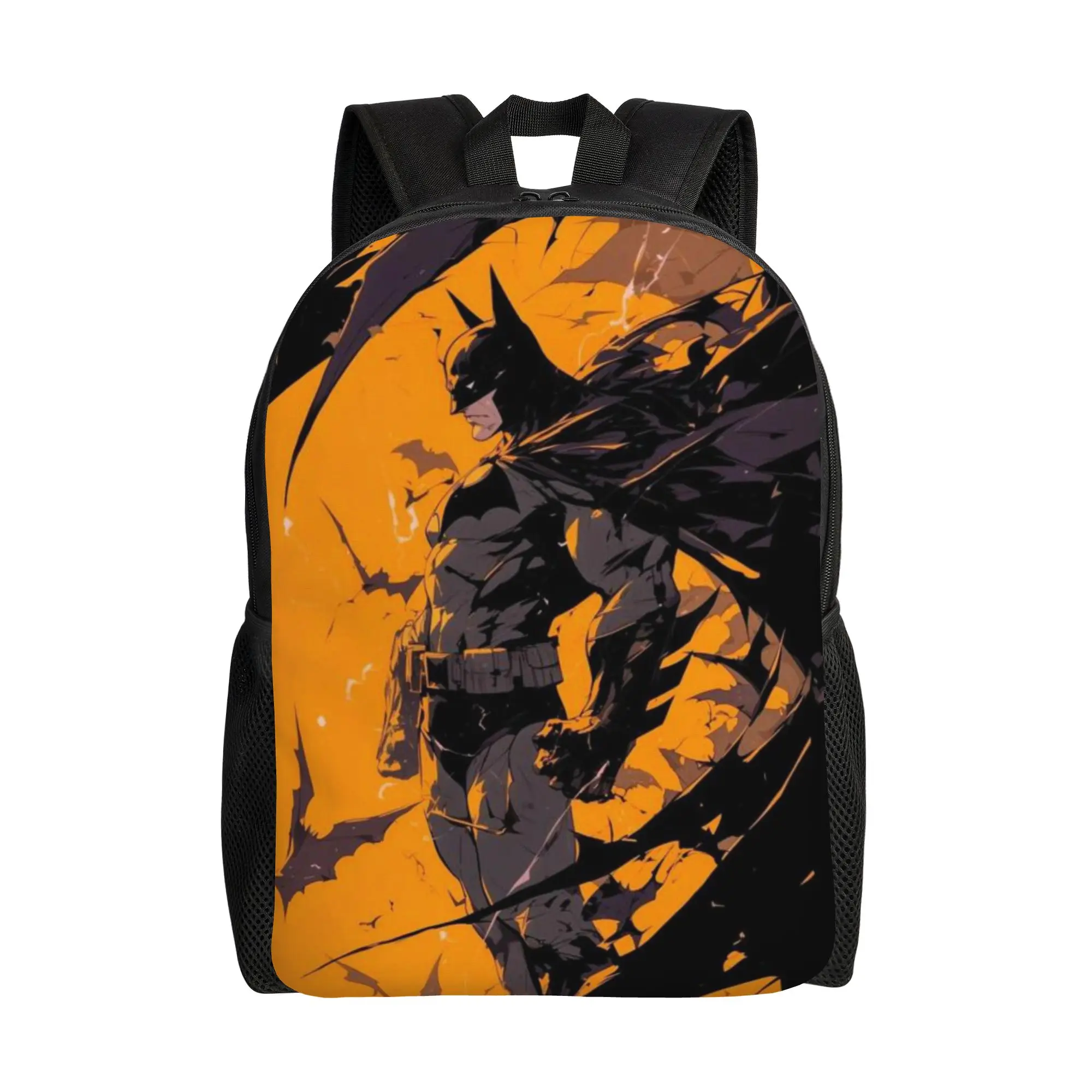 

Back to school season Fiery Orange Background Illustration Backpack Batman Office Workers Light Backpack