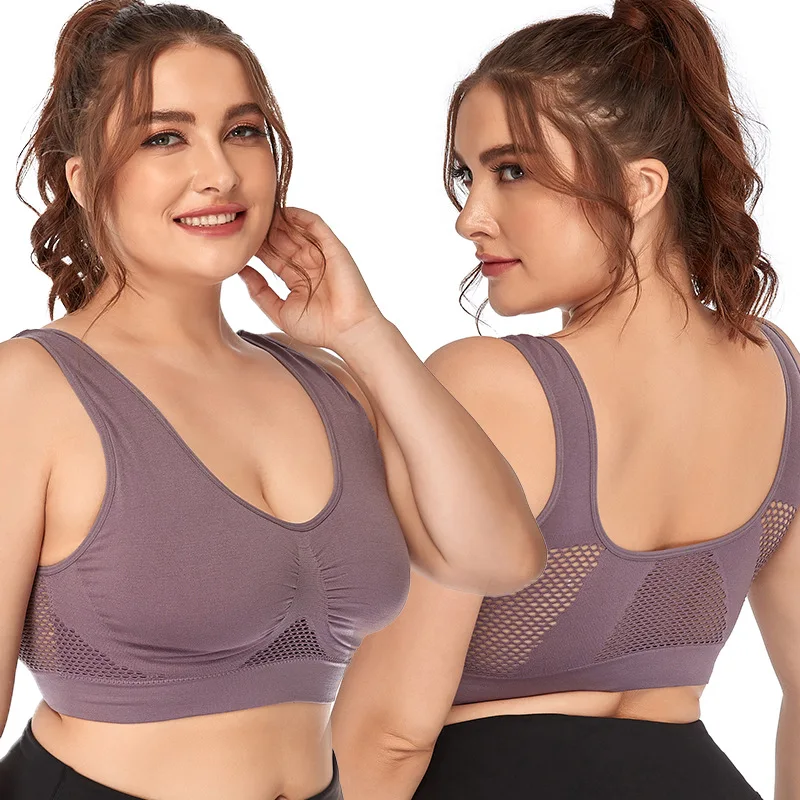 XL-6XL Plus Size Sports Bra Set Women's Plus Bounce Control Absorbent Wireless Comfort Work Out Bralette Sport Bra Plus Size