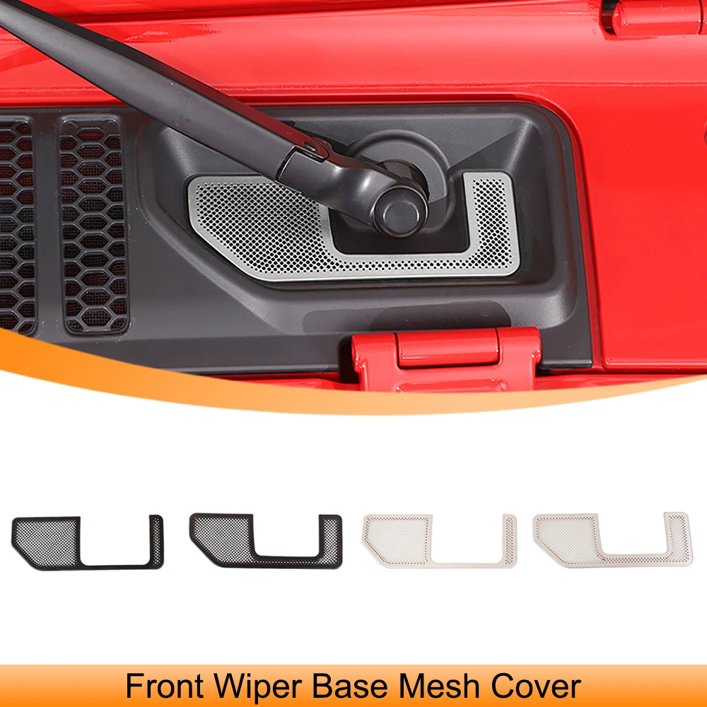 Car Front Wiper Base Decoration Mesh Cover Trim Stickers for Jeep Wrangler JL Gladiator JT 2024 2025 Up Exterior Accessories