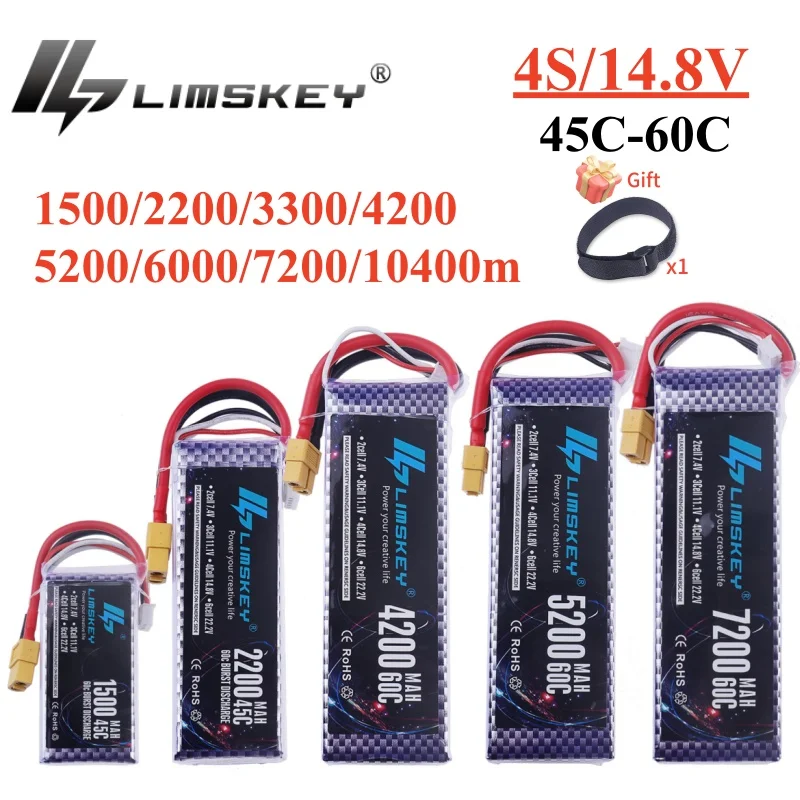 14.8V RC LiPo Battery 4S 1800mAh 2200mAh 3300mAh 4200mAh 5200mAh 7200mAh 2800mAh 10400mAh For Car RC Drone Racing Spare Parts