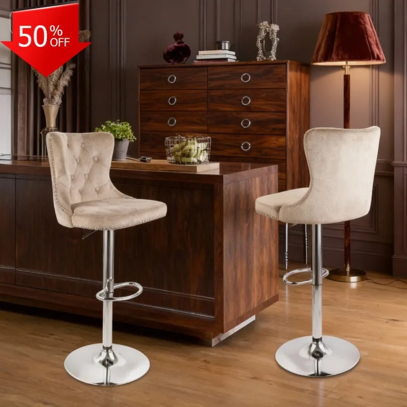 

Industrial Bar Stool Chair Modern Design Chair Leather Swivel Adjustable for Kitchen Restaurant Office Barhocker Leder Living