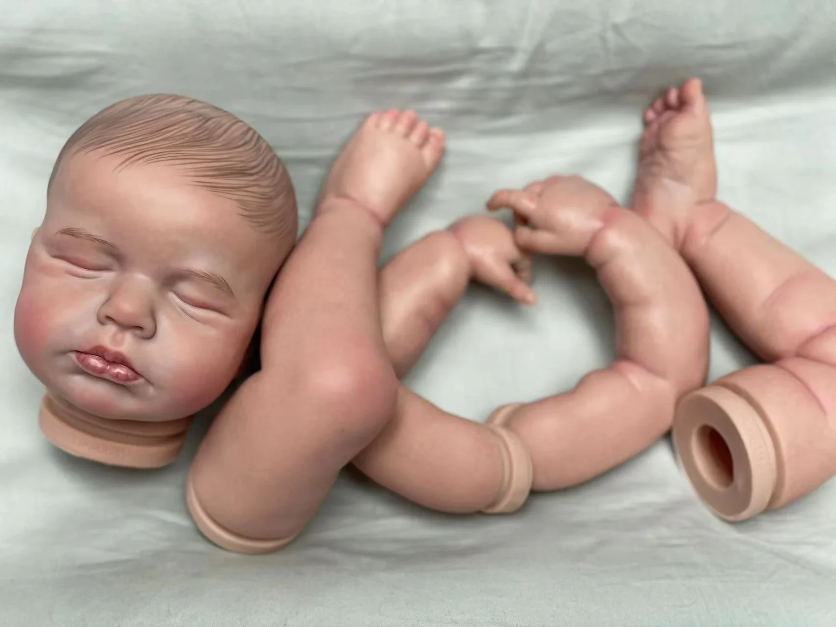 19 Inch Loulou And Levi Bebe Painted Or Unpainted Reborn Kits Unassembled Doll Accessories Include Cloth Body