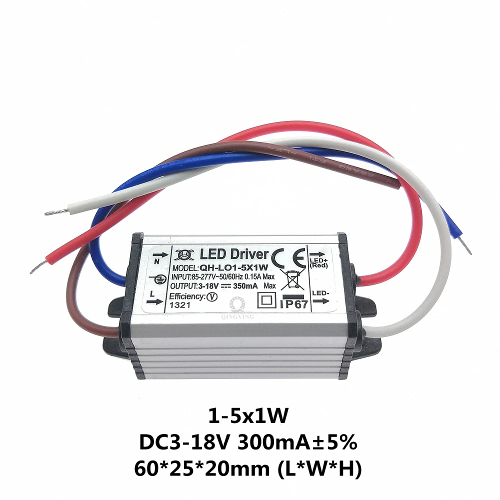 300mA wodoodporny sterownik led 1W 5W 10W 20W 30W 36W IP67 transformatory oświetleniowe 1 5 10 20 30 w wat światła zewnętrzne zasilanie