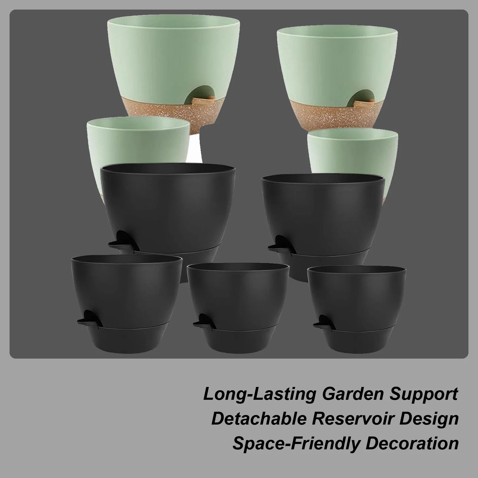 

5pcs Self Watering Pots For Indoor Plants With Drainage Hole Trays And Water Storage Tanks Self-absorbing Flower Pot For plants