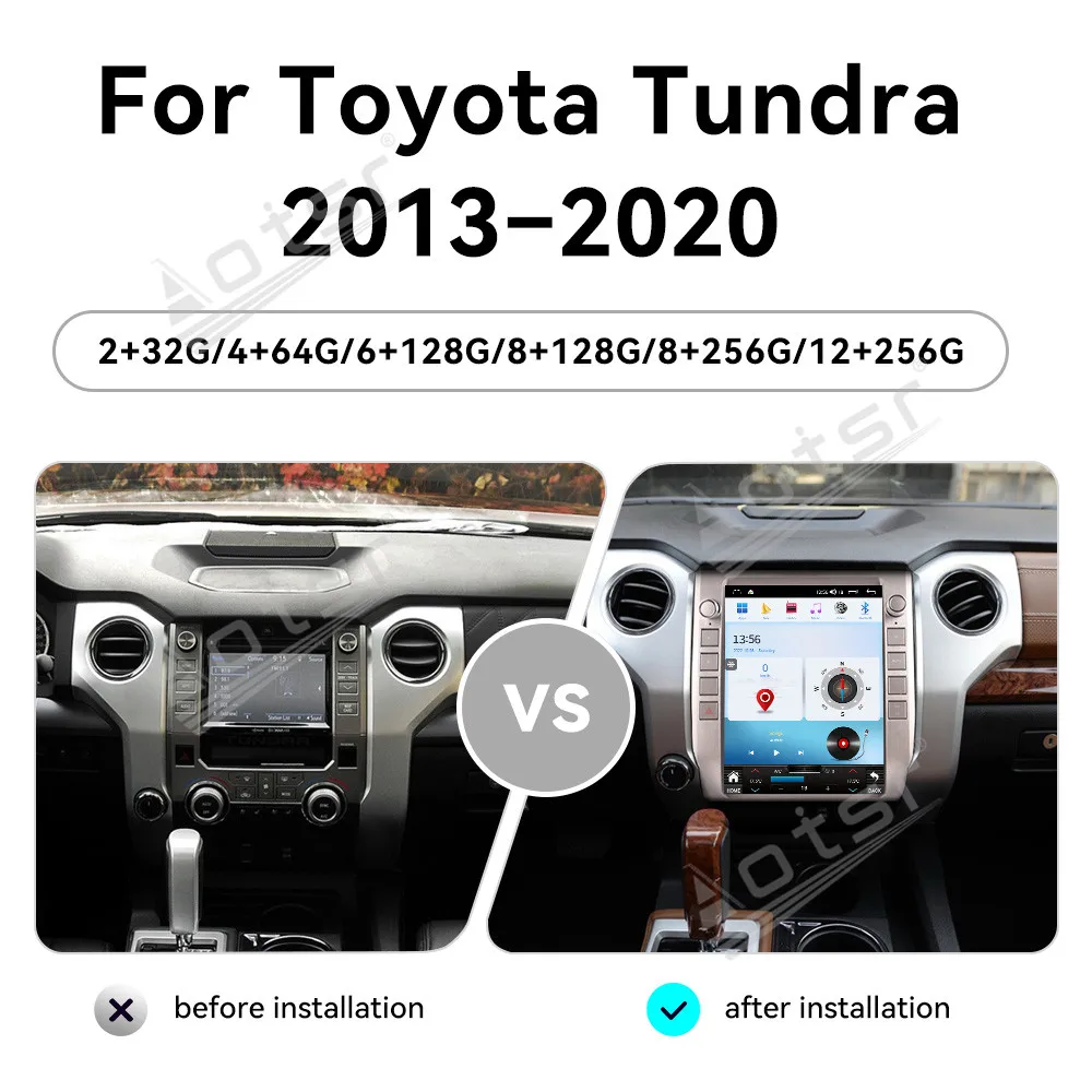 

Car Stereo Radio 12.1Inch Android 14.0 For Toyota Tundra 2013-2020 Auto Multimedia Player Wireless GPS Navigation Head Unit